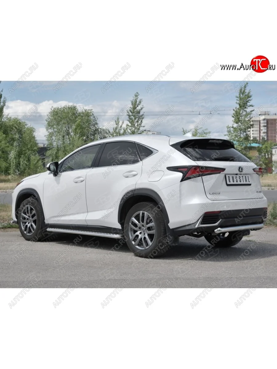 Защита заднего бампера (Ø63 мм, нержавейка) SLITKOFF Lexus NX300h Z10 дорестайлинг (2014-2017)  в Керчи Республика Крым