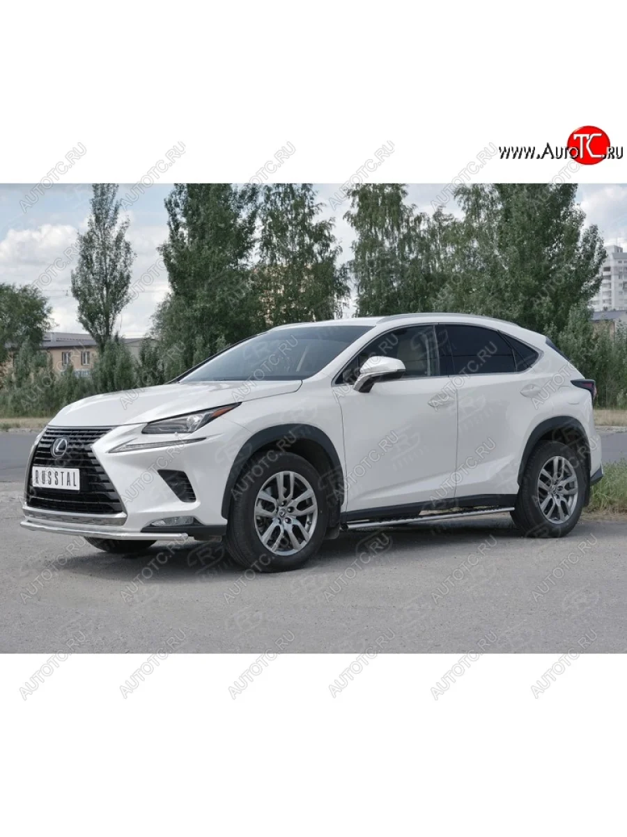 Защита переднего бампера (Ø42 мм, нержавейка) SLITKOFF Lexus NX300h Z10 дорестайлинг (2014-2017)  в Самаре Самарской области