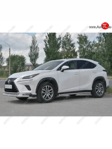 Защита переднего бампера (Ø63 мм, нержавейка) SLITKOFF Lexus NX300h  Z10 (2014-2017) дорестайлинг