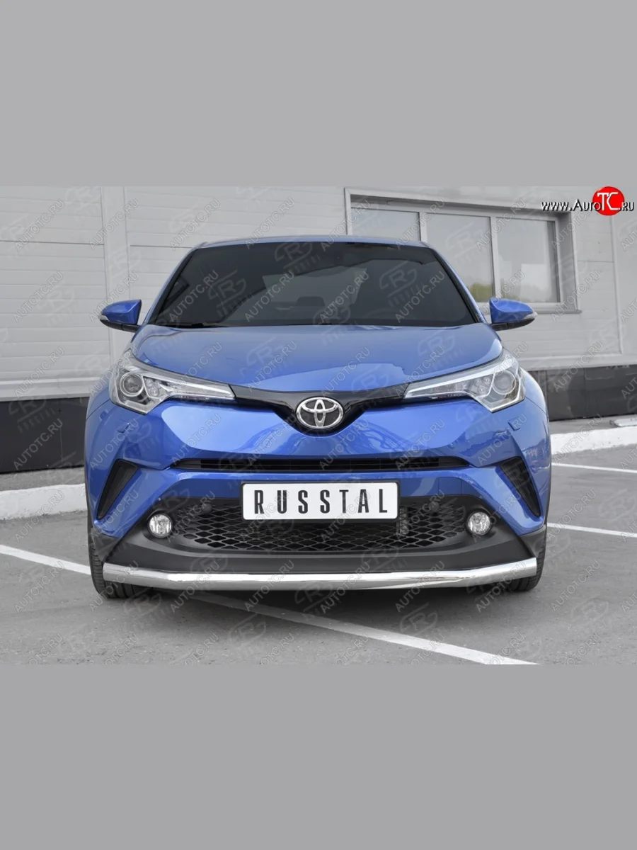 Защита переднего бампера (Ø63 мм, нержавейка) SLITKOFF  Toyota C-HR (2016-2019) NGX10, ZGX10  в Самаре Самарской области