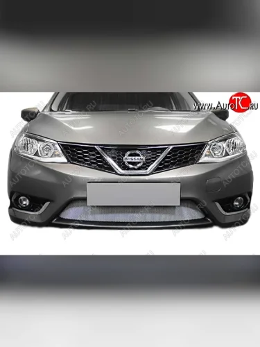 Защитная сетка радиатора Russtal Nissan Tiida 3 C13 хэтчбек дорестайлинг (2015-2016)