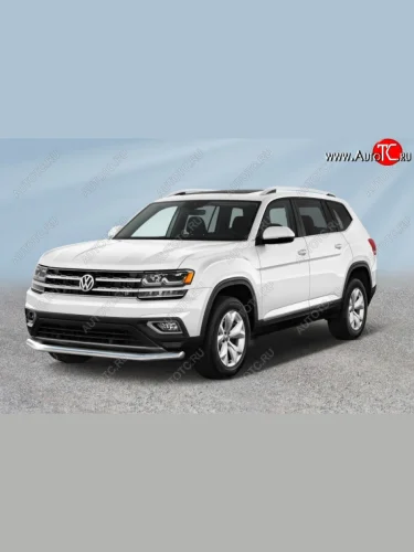 Защита переднего бампера Slitkoff (Ø 57 мм) (Нержавеющая сталь) Volkswagen Teramont  CA1 (2016-2020) дорестайлинг