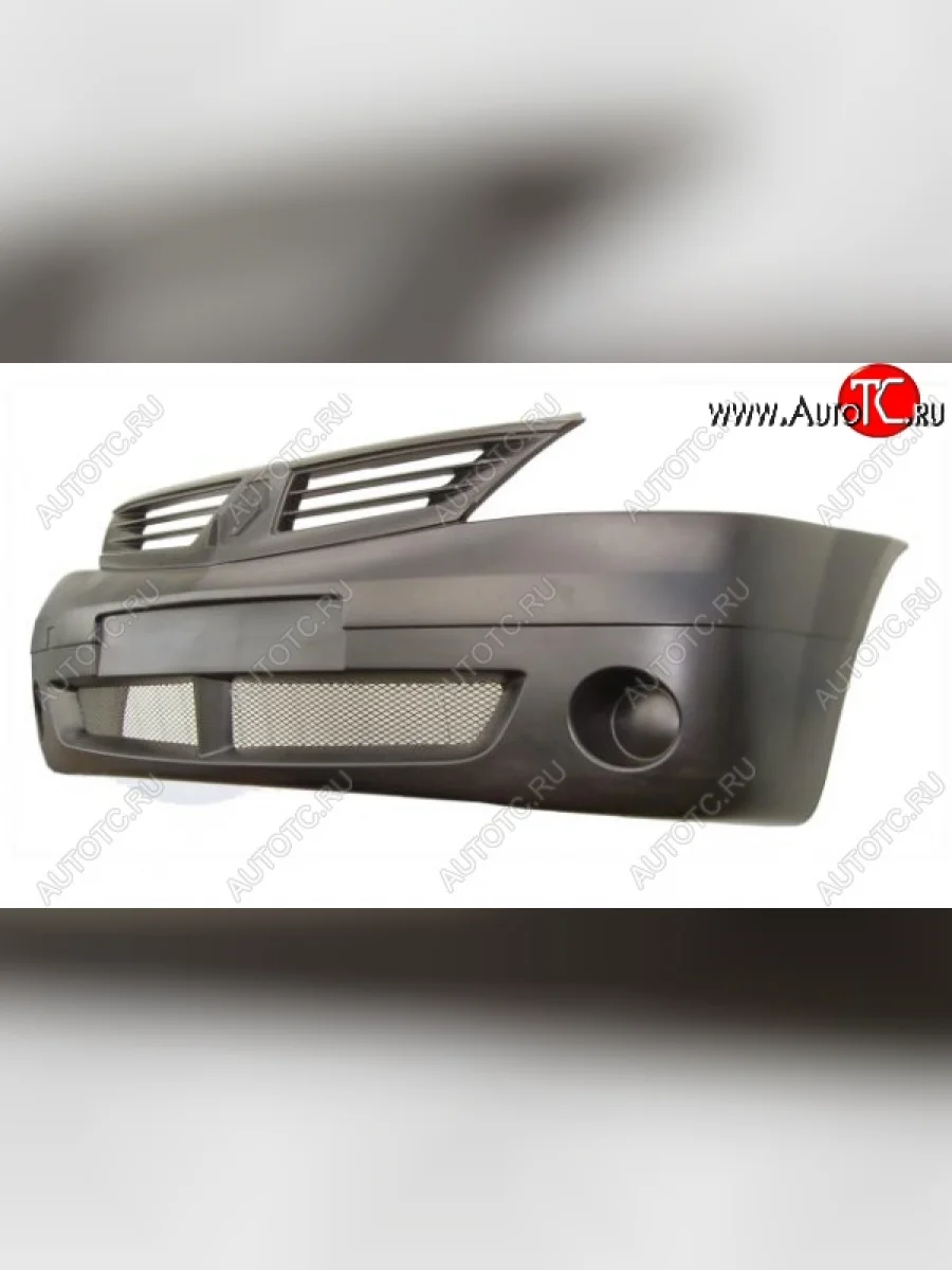 Передний бампер NSP Renault Logan 1 дорестайлинг (2004-2010) (без отверстий под ПТФ, Неокрашенный)  в Перми Пермском крае