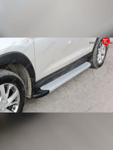 Алюминиевые пороги для ног Slitkoff (optima) Hyundai Tucson  TL (2018-2021) рестайлинг