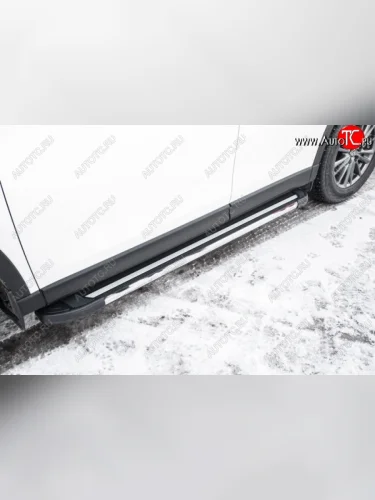 Алюминиевые пороги для ног Slitkoff (Luxe) Mazda CX-5  KF (2016-2025)