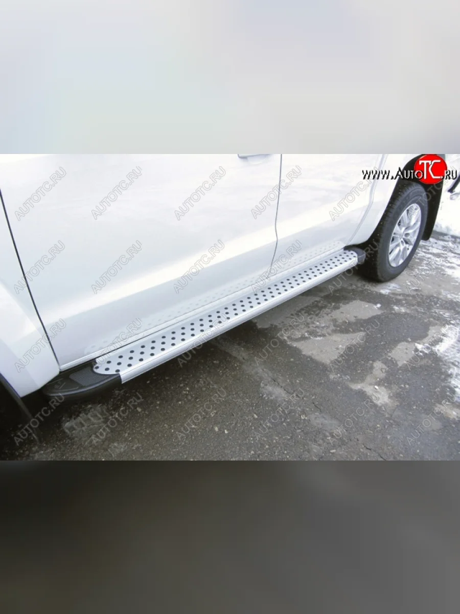 Алюминиевые пороги для ног Slitkoff (Standart)  Volkswagen Teramont (2016-2020) CA1  с доставкой в г. Керчь