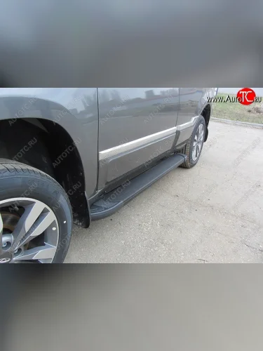 Алюминиевые пороги для ног Slitkoff (Optima) (Чёрные) Chery Tiggo 3 (2014-2020)