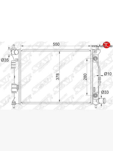 Радиатор двигателя SAT (пластинчатый, МКПП/АКПП) KIA Soul AM дорестайлинг (2008-2011)