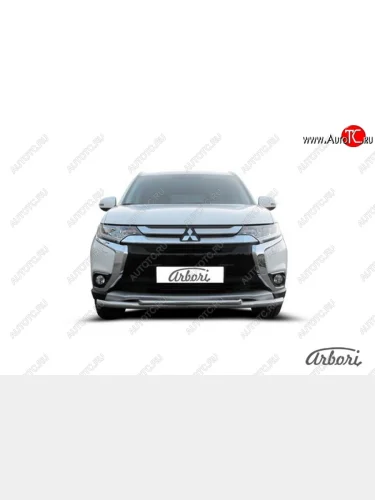 Защита переднего бампера d57/d42 двойная Arbori Mitsubishi Outlander  GF (2015-2018) 2-ой рестайлинг