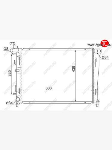 Радиатор двигателя SAT (пластинчатый,1.4/1.6/2.0, АКПП) Hyundai Elantra HD (2006-2011)
