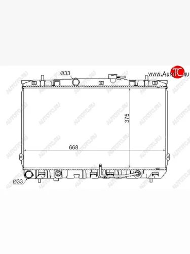 Радиатор двигателя SAT (пластинчатый,1.6/1.8/2.0/2.0D/2.7, МКПП/АКПП) Hyundai Elantra XD седан дорестайлинг (2000-2003)