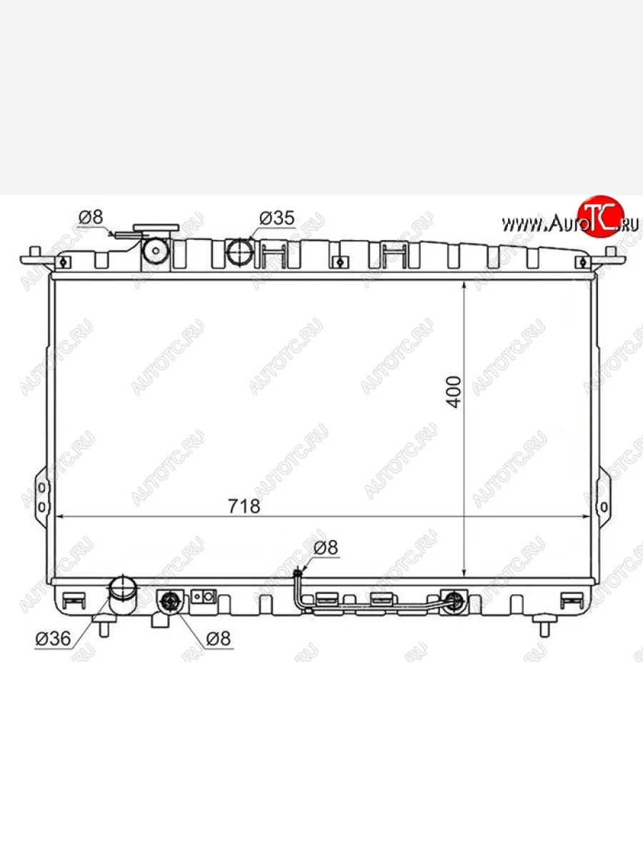 Радиатор двигателя (пластинчатый,2.0/2.4/2.5/2.7, МКПП/АКПП) SAT KIA Optima 1 GD седан (2000-2005)  с доставкой в г. Керчь