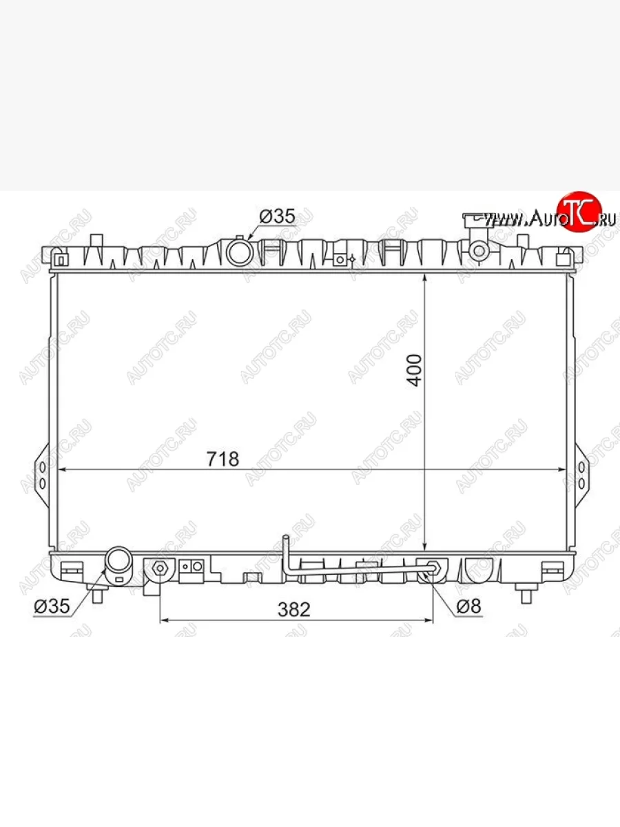 Радиатор двигателя SAT (пластинчатый,2.0/2.4/2.7, МКПП/АКПП) Hyundai Santa Fe SM (2000-2012)  с доставкой в г. Керчь