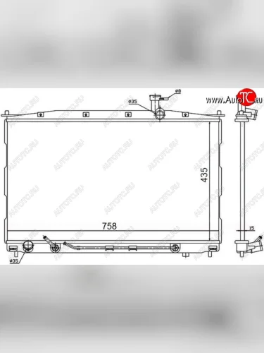 Радиатор двигателя SAT (пластинчатый, 2.0G/2.2D/2.7G, МКПП/АКПП) Hyundai Santa Fe CM рестайлинг (2009-2012)
