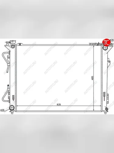 Радиатор двигателя (пластинчатый,2.0/2.4/3.3, АКПП) SAT KIA Magentis (2005-2010)