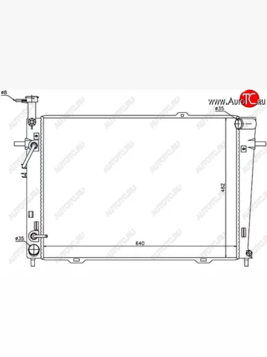 Радиатор двигателя (пластинчатый,2.0/2.7, МКПП/АКПП) SAT Hyundai Tucson JM (2004-2010)