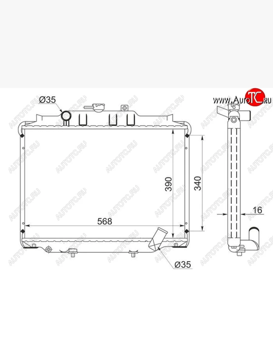 Радиатор двигателя SAT (пластинчатый, МКПП) Hyundai Porter AU,KR (1996-2011)  в Перми Пермском крае