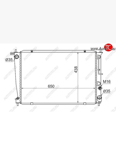 Радиатор двигателя SAT (пластинчатый, 2.4/2.5TD/2.6D, МКПП/АКПП) Hyundai Starex/H1 A1 дорестайлинг (1997-2004)