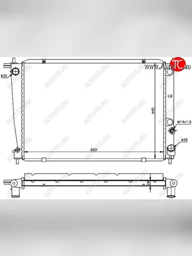 Радиатор двигателя SAT (пластинчатый, 2.5TD/2.6D, МКПП) Hyundai Starex/H1 A1 дорестайлинг (1997-2004)