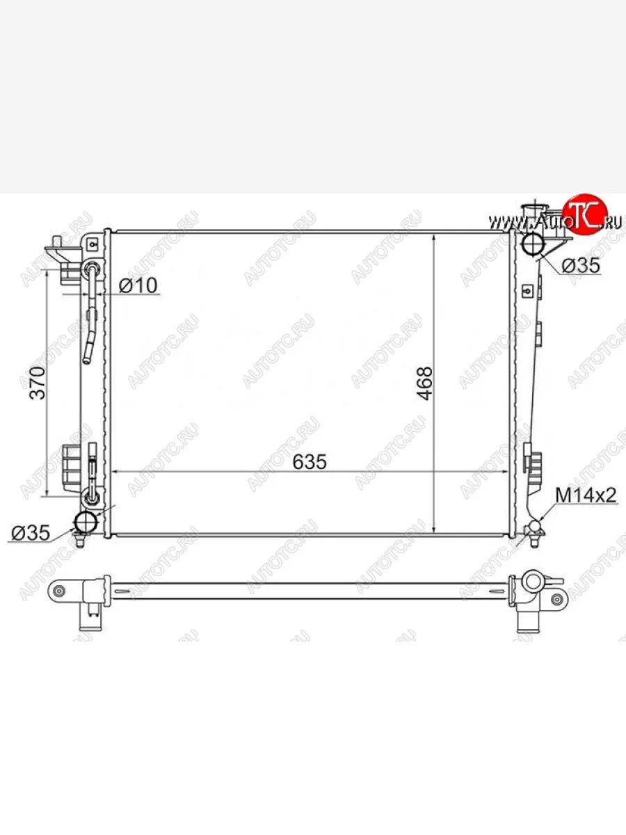 Радиатор двигателя (пластинчатый, 2.0/2.4, МКПП/АКПП) SAT Hyundai Tucson LM (2010-2017)  в Керчи Республика Крым