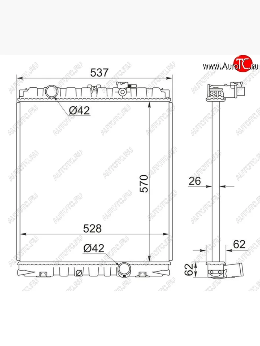 Радиатор двигателя SAT (пластинчатый, МКПП)  Hyundai County (1998-2012)  в Керчи Республика Крым