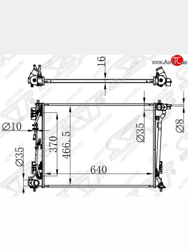 Радиатор двигателя (пластинчатый, 2.0/2.4G, МКПП/АКПП) SAT Hyundai Tucson TL дорестайлинг (2015-2018)