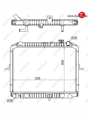 Радиатор двигателя (пластинчатый, МКПП/АКПП) SAT KIA Bongo 4 PU дорестайлинг (2004-2012)