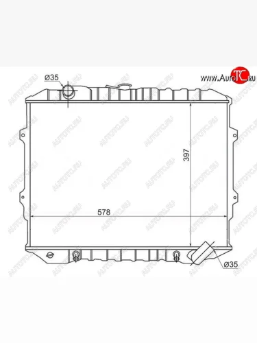 Радиатор двигателя SAT (пластинчатый, 2.3TD/2.5TD, АКПП) Mitsubishi Pajero 1 L040 (1982-1991)