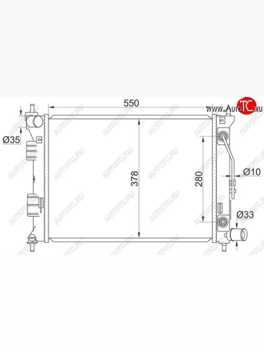 Радиатор двигателя SAT (трубчатый, МКПП/АКПП) Hyundai Elantra MD дорестайлинг (2010-2013)
