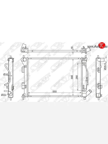 Радиатор двигателя SAT (трубчатый, МКПП/АКПП) KIA Soul AM дорестайлинг (2008-2011)