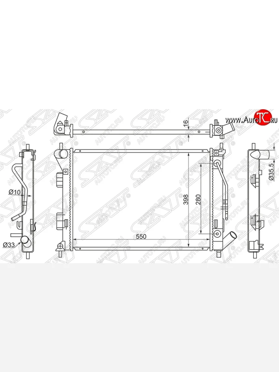 Радиатор двигателя SAT (трубчатый, МКПП/АКПП) KIA Cerato 3 YD дорестайлинг седан (2013-2016)  в Керчи Республика Крым