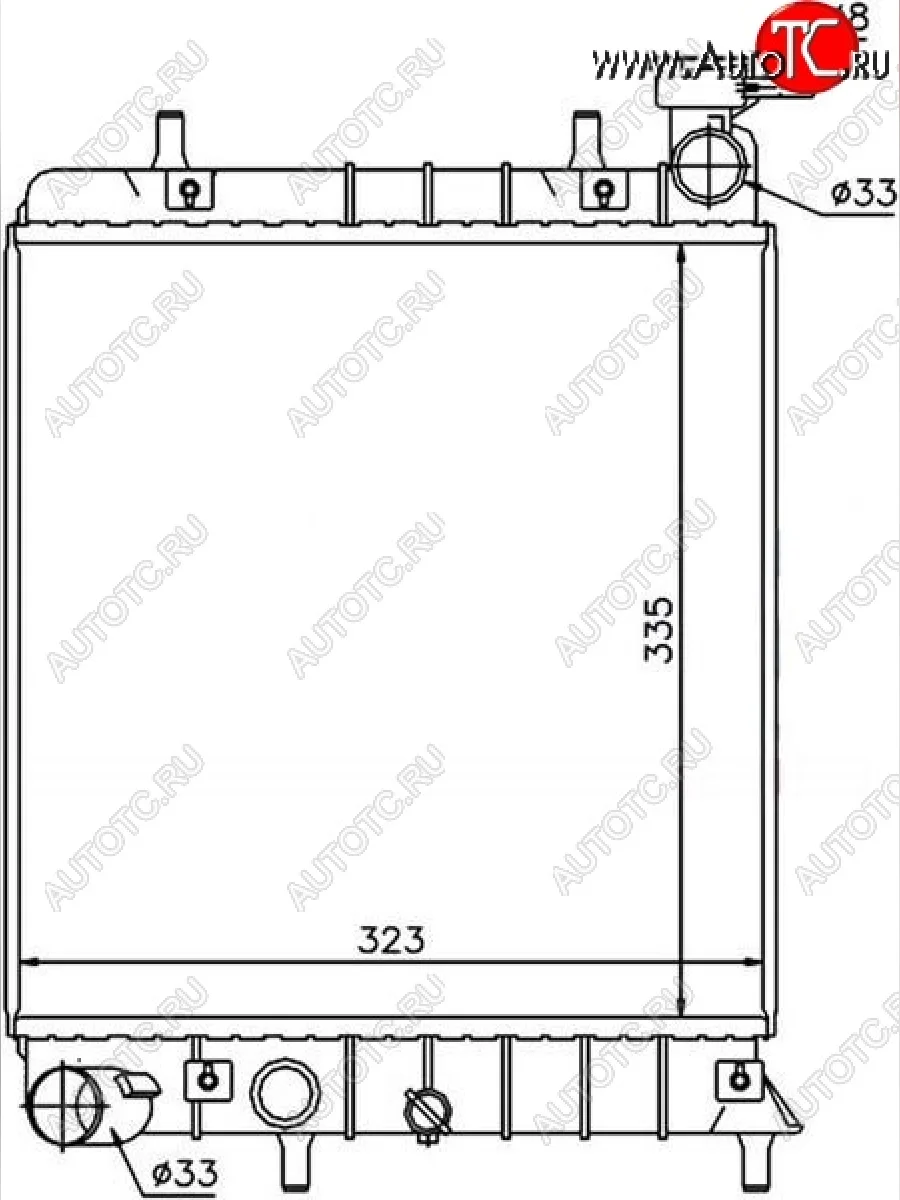Радиатор двигателя SAT (трубчатый, МКПП) Hyundai Accent 2 LC седан дорестайлинг (ТагАЗ) (1999-2012)  с доставкой в г. Керчь