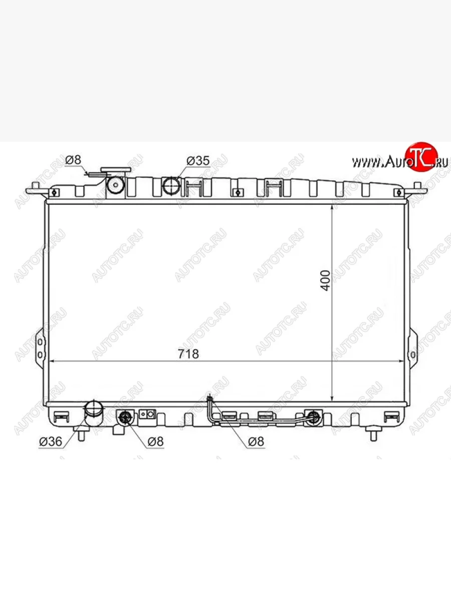 Радиатор двигателя (трубчатый, 2.0/2.4/2.5/2.7, МКПП/АКПП) SAT KIA Optima 1 GD седан (2000-2005)  с доставкой в г. Керчь