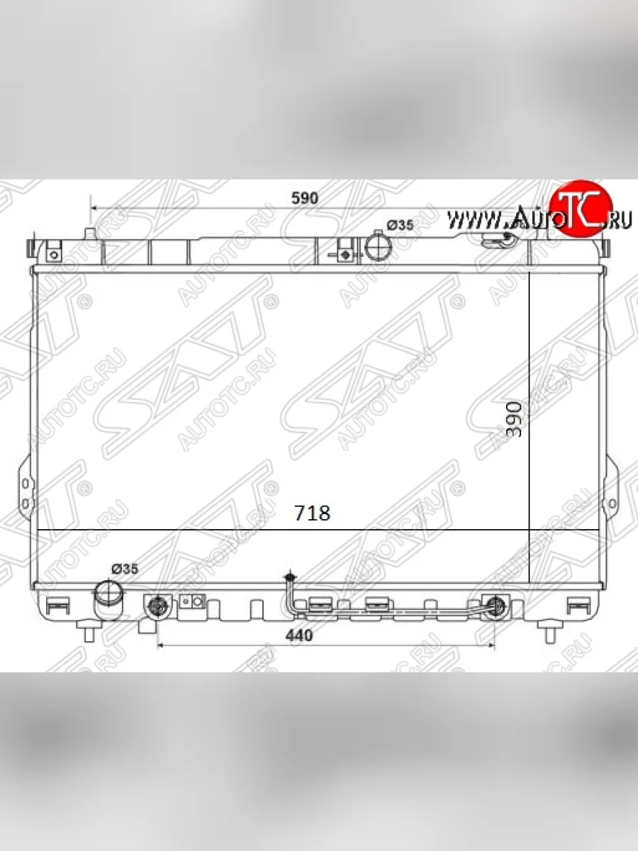 Радиатор двигателя SAT (трубчатый, DIESEL, АКПП) Hyundai Sonata EF рестайлинг ТагАЗ (2001-2013)  в Перми Пермском крае