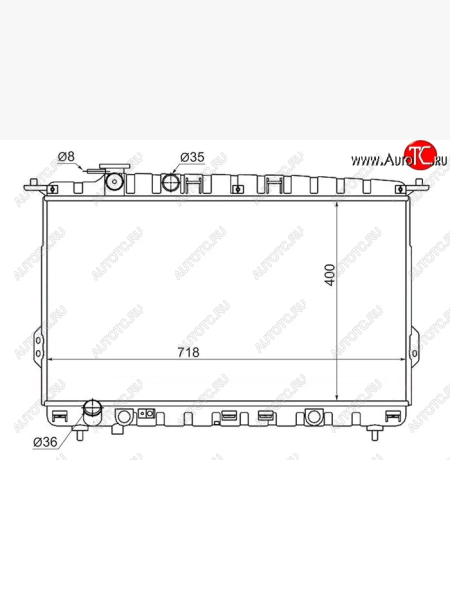 Радиатор двигателя (трубчатый, 2.0/2.4/2.5/2.7, МКПП) SAT KIA Magentis (2000-2005)  с доставкой в г. Керчь
