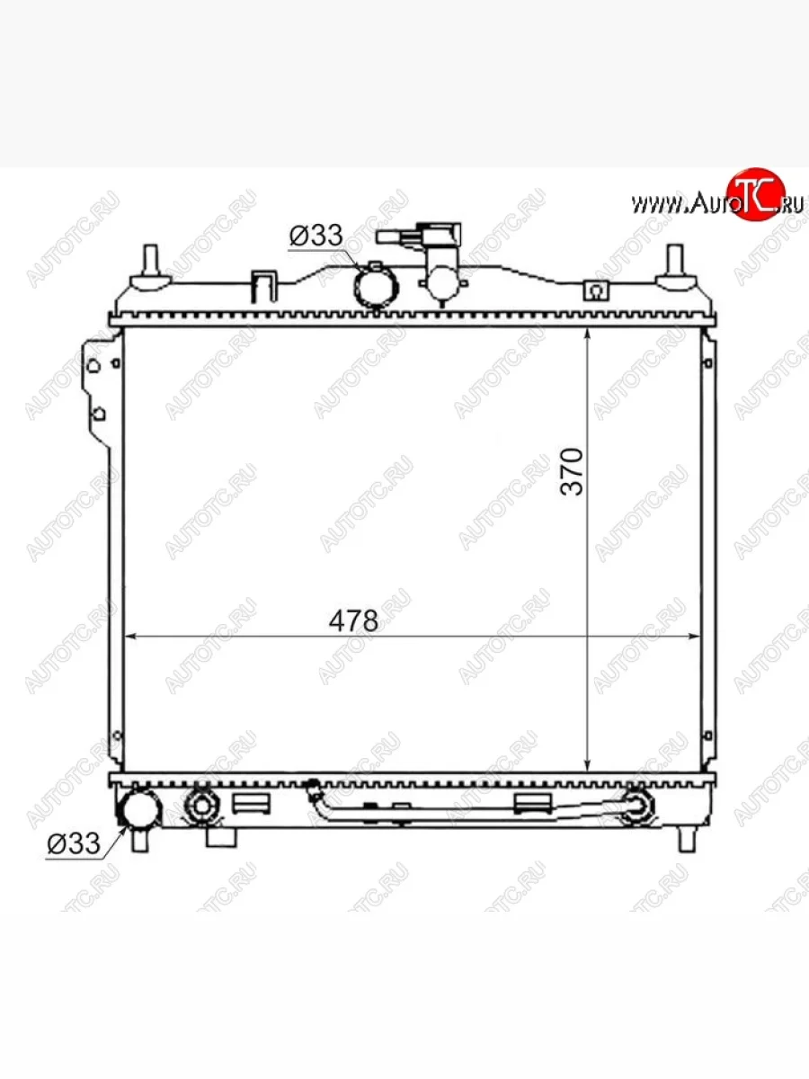 Радиатор двигателя SAT (трубчатый, 1.3/1.4/1.6, АКПП) Hyundai Getz TB хэтчбэк 5 дв. рестайлинг (2005-2010)  с доставкой в г. Керчь