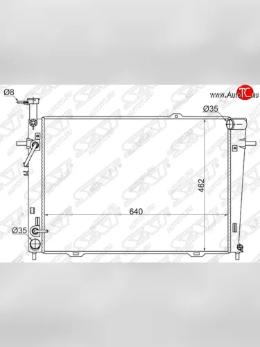 Радиатор двигателя (трубчатый, 2.0/2.7, МКПП/АКПП) SAT Hyundai Tucson JM (2004-2010)