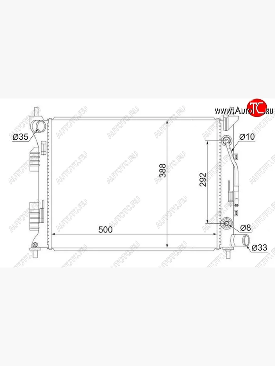 Радиатор двигателя (трубчатый, МКПП/АКПП) SAT Hyundai Solaris RBr седан дорестайлинг (2010-2014)  с доставкой в г. Керчь