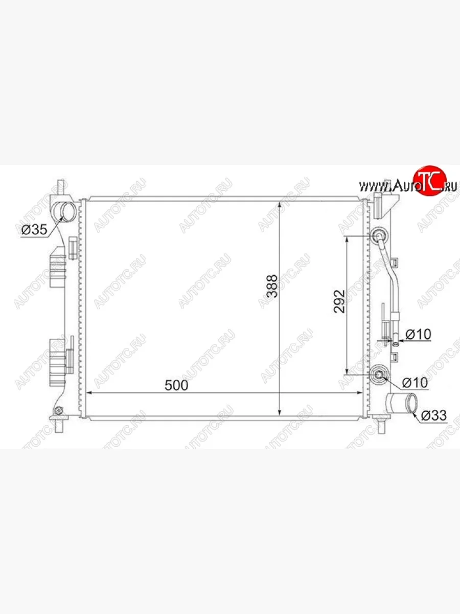 Радиатор двигателя (трубчатый, МКПП/АКПП) SAT Hyundai Solaris RBr седан дорестайлинг (2010-2014)  с доставкой в г. Керчь