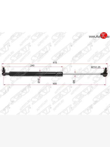 Упор капота SAT (газовый) Nissan Patrol  5 (1997-2010) Y61 дорестайлинг, Y61 1-ый рестайлинг, Y61 2-ой рестайлинг
