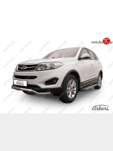 Защита переднего бампера Arbori (волна, легированная сталь, 1 труба d57 mm). Chery Tiggo 5 (T21) дорестайлинг (2014-2017)