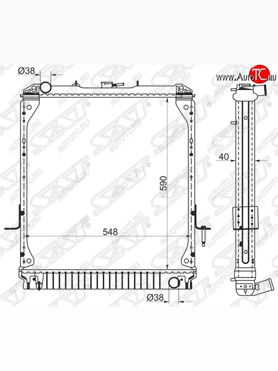 Радиатор двигателя (пластинчатый, МКПП) SAT Isuzu Elf (NPR75)  дорестайлинг (1993-2004)  в Перми Пермском крае