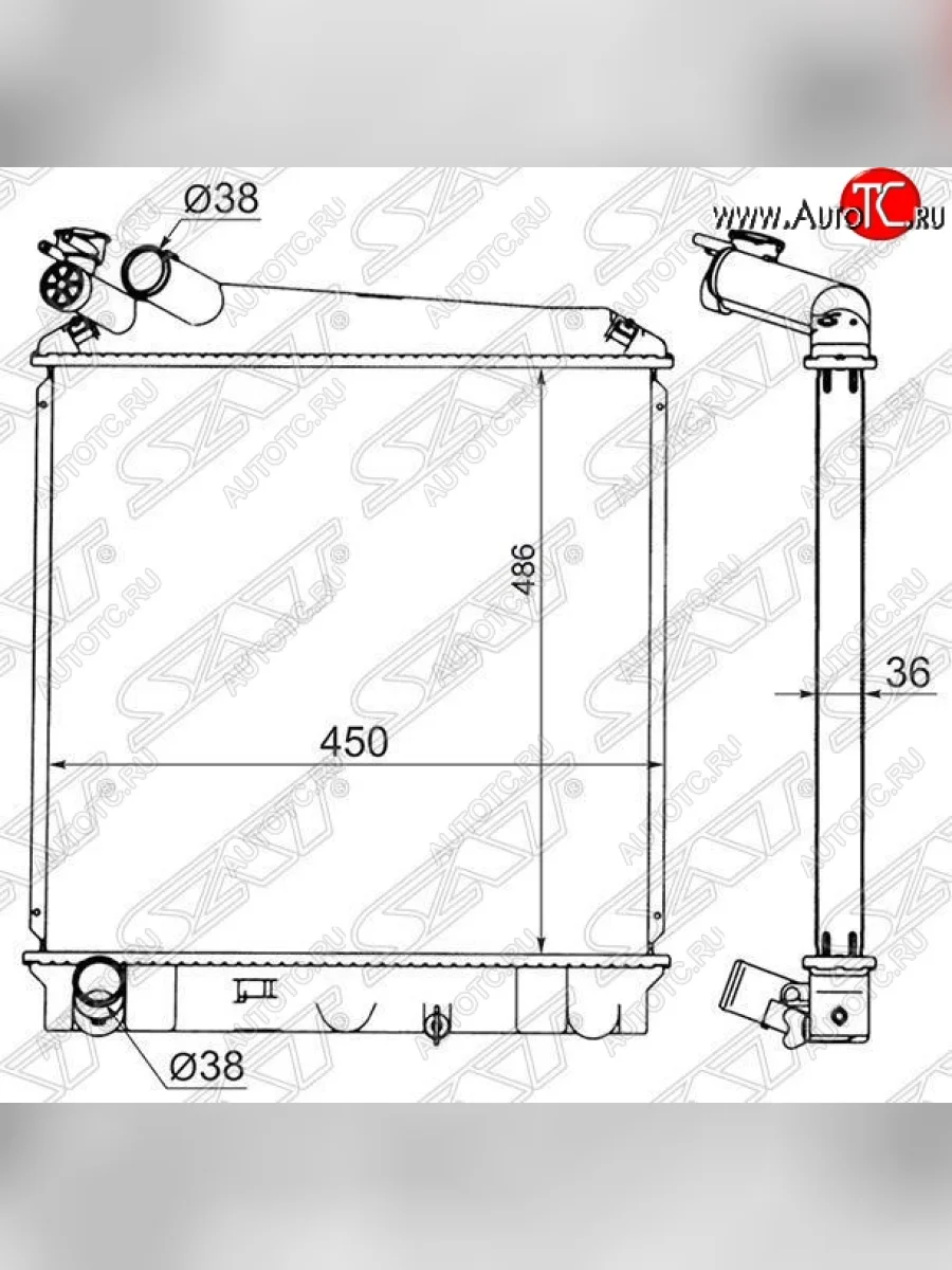 Радиатор двигателя (пластинчатый, МКПП) SAT Isuzu Elf (NPR75)  дорестайлинг (1993-2004)  в Перми Пермском крае