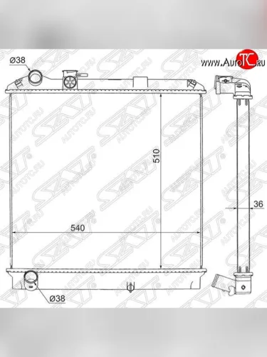 Радиатор двигателя (пластинчатый, МКПП) SAT Isuzu Elf (NPR75)  дорестайлинг (2006-2014)