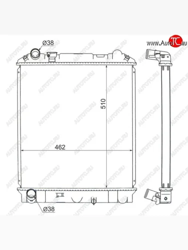Радиатор двигателя (пластинчатый, МКПП) SAT Isuzu Elf (NPR75)  дорестайлинг (2006-2014)