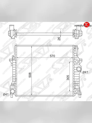 Радиатор двигателя SAT (пластинчатый, МКПП/АКПП) Jaguar XF X250 седан (2007-2015)
