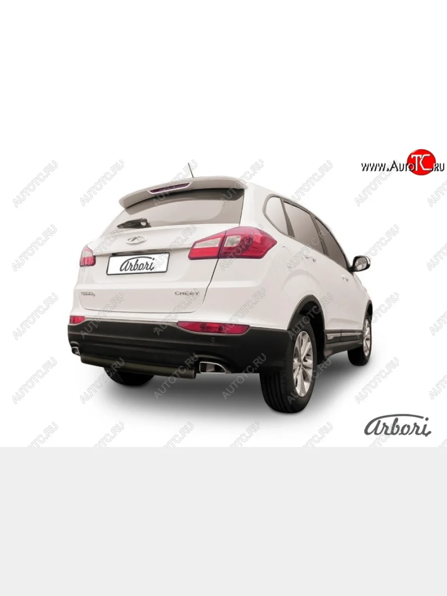 Защита заднего бампера Arbori (черная, 1 труба d57 mm). Chery Tiggo 5 (T21) дорестайлинг (2014-2017)  в Перми Пермском крае