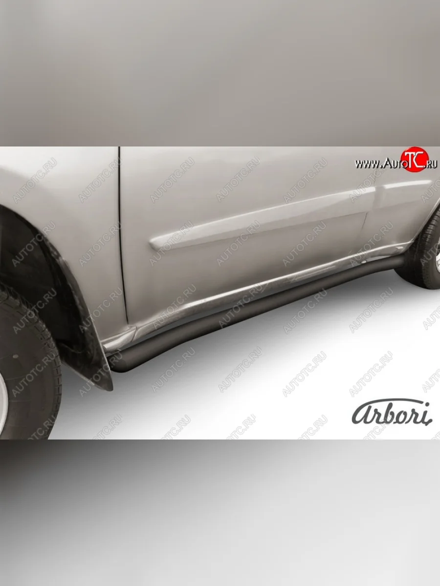 Защита штатных порогов Arbori (черная, с гибами, d57 mm) Chery Tiggo T11 рестайлинг (2013-2016)  с доставкой в г. Пермь