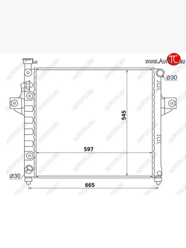 Радиатор двигателя SAT (пластинчатый, 4.0, МКПП/АКПП) Jeep Grand Cherokee WJ (1998-2005)