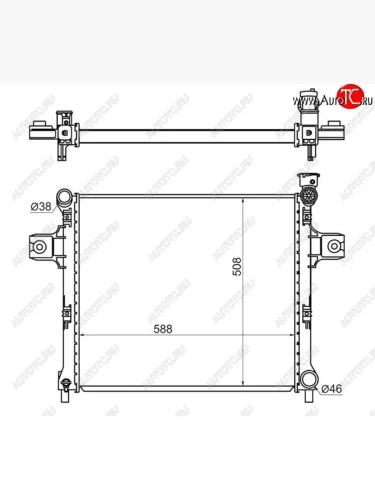 Радиатор двигателя SAT (пластинчатый, 3.7/4.7/5.7, МКПП/АКПП) Jeep Commander (2006-2010)